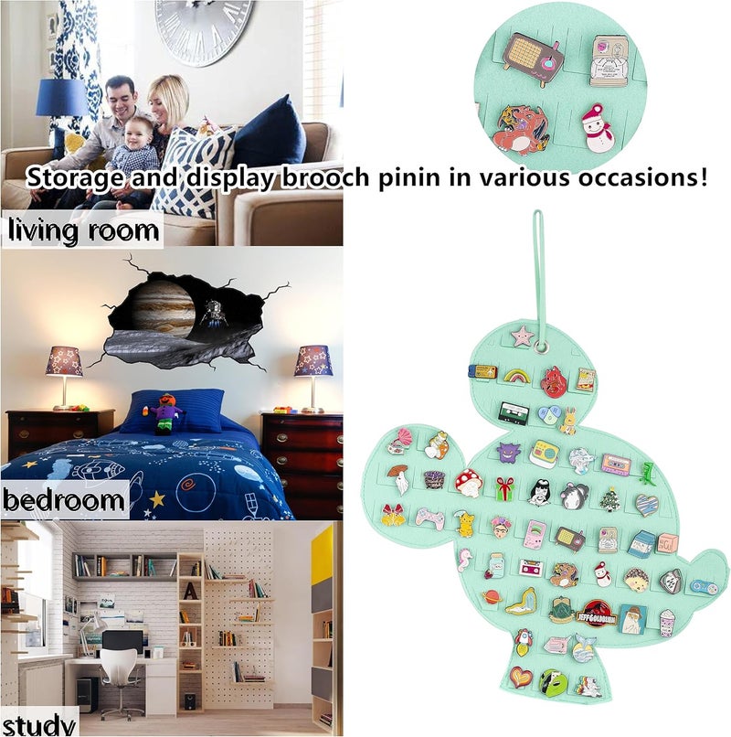 JOYMOMO Hanging Brooch Pin Organizer Enamel Pin Display Cute Cartoon Shape Brooch Pin Display Storage Holder for Brooch Pin(Without Accessories ) (beige+green) - Image 5